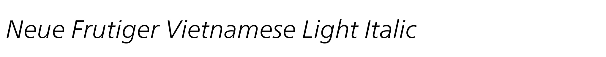 Neue Frutiger Vietnamese Light Italic image